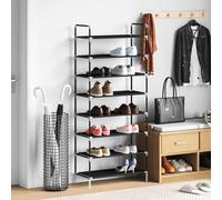 vidaXL Zapatero con 8 estantes de metal y textil no tejido negro