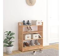 vidaXL Zapatero con cajón madera maciza nogal 70x27x81 cm