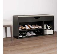 Vidaxl banco zapatero con cojín madera ingeniería gris 104x30x49 cm