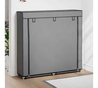 vidaXL Zapatero con funda de tela gris 115x28x110 cm