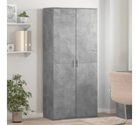 vidaXL Mueble zapatero contrachapada 80x39x178 cm Color Gris hormigón, Negro, Blanco