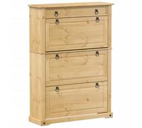 vidaXL Mueble zapatero Corona – madera maciza de pino – 99x32x138 cm