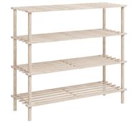 vidaXL Zapatero de 4 alturas 2 unidades madera maciza de abeto Beige