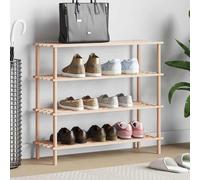 vidaXL Zapatero de 4 alturas madera maciza de abeto