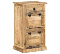vidaXL Zapatero de 4 niveles con cajón madera de mango rugosa