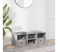 vidaXL Zapatero de contrachapada gris hormigón 102x35x35 cm