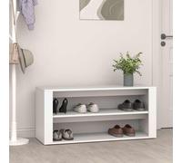 Vidaxl mueble zapatero de madera contrachapada blanco 100x35x45 cm
