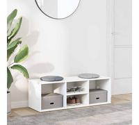 vidaXL Zapatero de madera contrachapada blanco 102x35x35 cm
