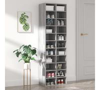vidaXL Zapatero de madera contrachapada gris Sonoma 54x34x183 cm