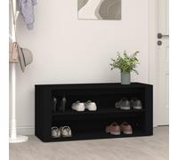 vidaXL Zapatero de madera contrachapada negro 100x35x45 cm