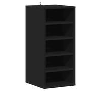 vidaXL Zapatero organizador de zapatos de madera contrachapada negro 31,5x35x70 cm