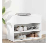 vidaXL Banco zapatero de madera de ingeniería blanco 60x30x45 cm