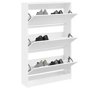 vidaXL Zapatero de madera de ingeniería blanco 80x21x125,5 cm