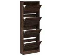 vidaXL Zapatero armario para zapatos, madera de ingeniería marrón roble, 60x21x163,5 cm