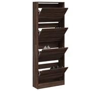 vidaXL Zapatero de madera de ingeniería marrón roble 60x21x163,5 cm