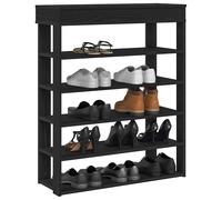 vidaXL Zapatero de madera de ingeniería negro 80x30x98 cm