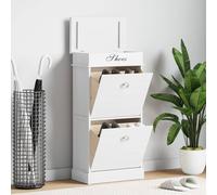 vidaXL Mueble Zapatero Madera de Paulownia 50x28x58cm Mobiliario Hogar Color Blanco, Gris, Marrón