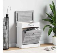vidaXL Zapatero de madera de Paulownia gris 50x28x58 cm