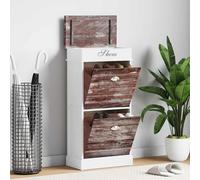 vidaXL Zapatero de madera de Paulownia marrón 50x28x98 cm