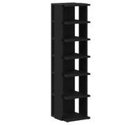 vidaXL Zapatero de madera de roble negro – 25x27x102 cm