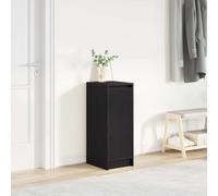 vidaXL Zapatero de madera de roble negro 29,5x34x76 cm