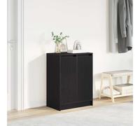 vidaXL Zapatero de madera de roble negro 57x34x76 cm