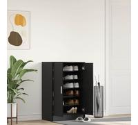 vidaXL Zapatero de madera de roble negro 60x35x92 cm