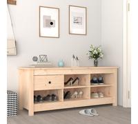 vidaXL Zapatero de madera maciza de pino 110x38x45,5 cm