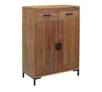 vidaXL Zapatero organizador Estante de pasillo madera maciza de pino 75x40x110 cm Marrón/Negro