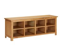 vidaXL Zapatero de madera maciza de roble 114x37x45 cm