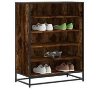 vidaXL Zapatero de madera y metal roble ahumado 75x38x97,5 cm