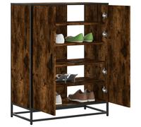vidaXL Zapatero de madera y metal roble ahumado 75x38x97,5 cm