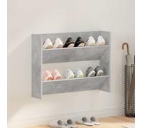 Vidaxl zapatero de pared madera contrachapada gris hormigón 80x18x60cm