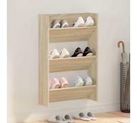 vidaXL Zapatero de pared madera contrachapada roble Sonoma 60x18x90 cm