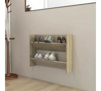 vidaXL Zapatero de pared madera contrachapada roble Sonoma 80x18x60 cm