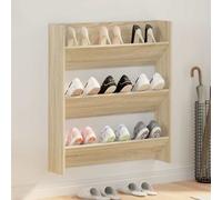 vidaXL Zapatero de pared madera contrachapada roble Sonoma 80x18x90 cm