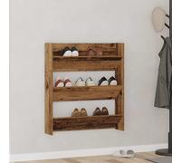 vidaXL Zapatero de pared madera de ingeniería envejecida 80x18x90 cm