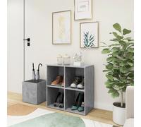 vidaXL Zapatero de recibidor contrachapado gris hormigón 105x35,5x70cm