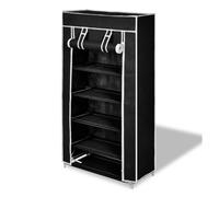 vidaXL Gabinete de zapatos de tela con cubierta 58x28x106 cm Negro