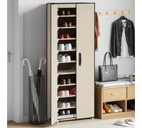 vidaXL Zapatero de tela crema 60x30x166 cm