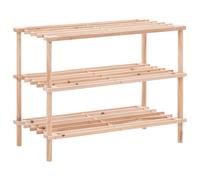 vidaXL Zapatero Estanterías de Zapatos Madera Maciza de Abeto Dimensiones 74x26x48.5 cm (3 estantes), 74x26x67.5 cm (4 estantes)