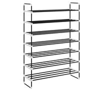 vidaXL Zapatero Estantes Negro Metal y Plástico Organizador Zapatos Calzado Dimensiones 91x29x74 cm (4 estantes), 91x29x133 cm (7 estantes)
