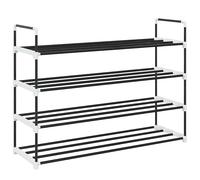 vidaXL Zapatero Estantes Negro Metal y Plástico Organizador Zapatos Calzado Dimensiones 91x29x74 cm (4 estantes), 91x29x133 cm (7 estantes)