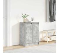 vidaXL Zapatero Gris hormigón 57x34x76 cm Madera industrial