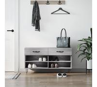 vidaXL Zapatero gris Sonoma de 102x35x55 cm, fabricado en material de madera - Zapatero - Bancos para zapatos - Banco con espacio de almacenamiento - Estantería para zapatos