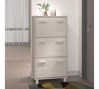 HAMAR - Zapatero (madera maciza, 59,5 x 35 x 117 cm), color blanco