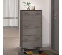 vidaXL Zapatero HAMAR madera maciza pino gris claro 59,5x35x117 cm