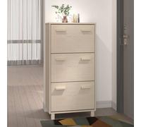 vidaXL Zapatero HAMAR madera pino maciza 59,5x35x117 cm Color Blanco, Gris claro, Gris oscuro
