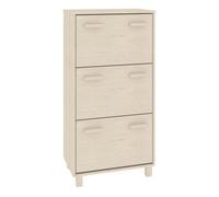 vidaXL Zapatero HAMAR madera pino maciza 59,5x35x117 cm Color Blanco, Gris claro, Gris oscuro