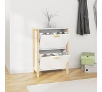 vidaXL Zapatero madera contrachapada blanco 57,5x33x80 cm